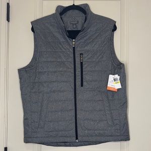 Van Heusen Men's Solid Traveler Wind Resistant Quilted Vest - Size M